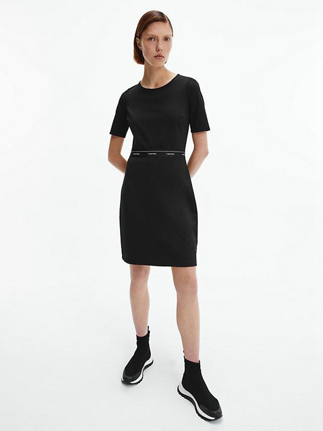 Calvin Klein USA Recycled Bodycon Womens Dress Black 8047635-PL